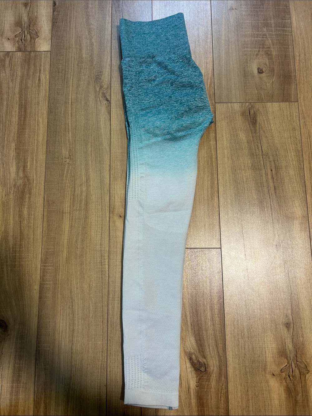 Gymshark Teal-to-White Ombre High-Waist Leggings - Picture 3 of 4
